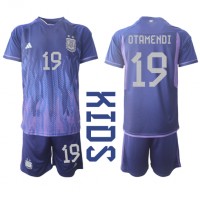 Argentina Nicolas Otamendi #19 Udebanesæt Børn VM 2022 Kortærmet (+ Korte bukser)